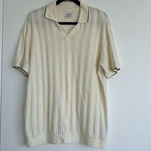 ZARA POLO SHIRT IN CREAM IN SIZE L IN BERY GOOD CONDITION